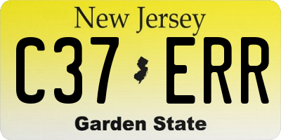 NJ license plate C37ERR