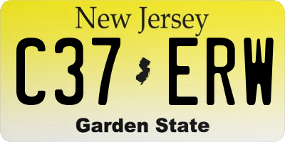 NJ license plate C37ERW