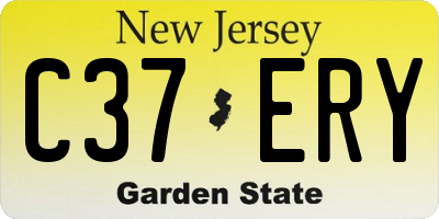 NJ license plate C37ERY