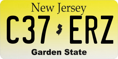 NJ license plate C37ERZ