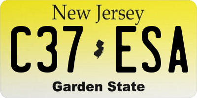 NJ license plate C37ESA