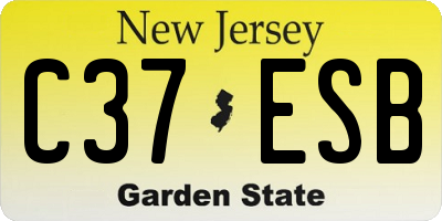 NJ license plate C37ESB