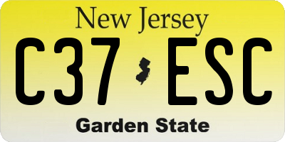 NJ license plate C37ESC
