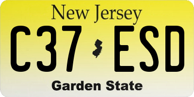 NJ license plate C37ESD