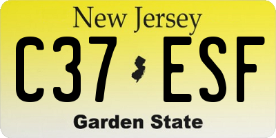 NJ license plate C37ESF