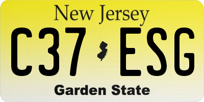 NJ license plate C37ESG