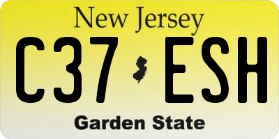 NJ license plate C37ESH