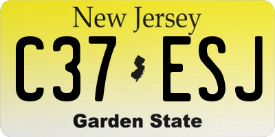 NJ license plate C37ESJ