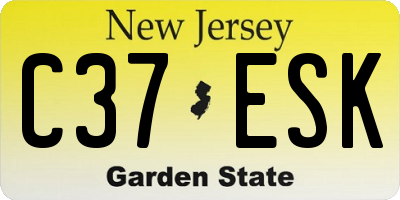 NJ license plate C37ESK