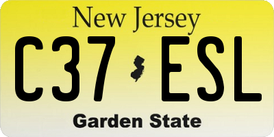 NJ license plate C37ESL
