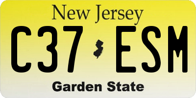 NJ license plate C37ESM