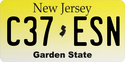 NJ license plate C37ESN