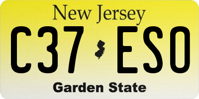 NJ license plate C37ESO