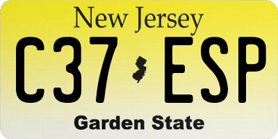 NJ license plate C37ESP