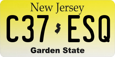 NJ license plate C37ESQ