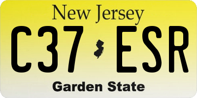 NJ license plate C37ESR