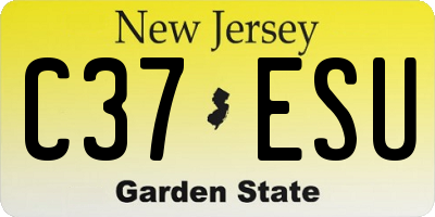 NJ license plate C37ESU