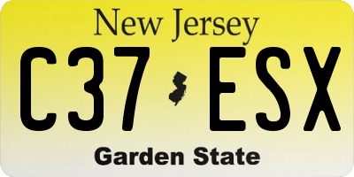 NJ license plate C37ESX