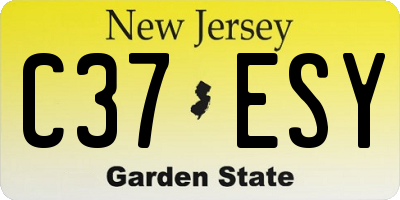 NJ license plate C37ESY