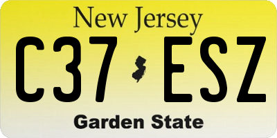 NJ license plate C37ESZ