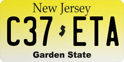 NJ license plate C37ETA