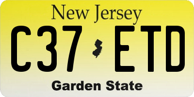 NJ license plate C37ETD