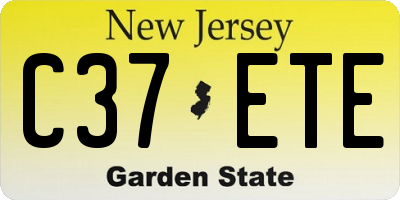 NJ license plate C37ETE