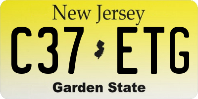 NJ license plate C37ETG