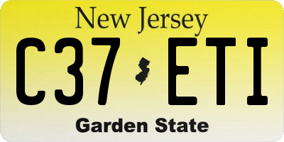 NJ license plate C37ETI