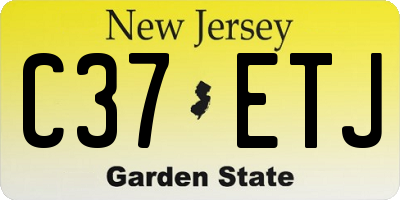 NJ license plate C37ETJ