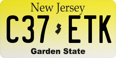 NJ license plate C37ETK
