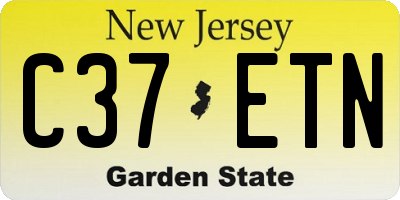 NJ license plate C37ETN