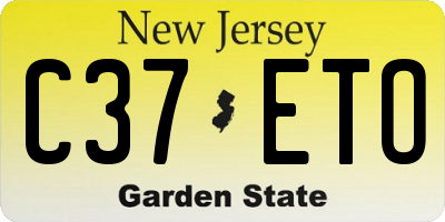 NJ license plate C37ETO