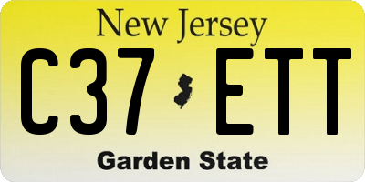 NJ license plate C37ETT