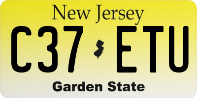 NJ license plate C37ETU