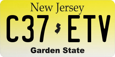 NJ license plate C37ETV