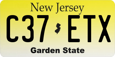 NJ license plate C37ETX