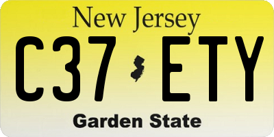 NJ license plate C37ETY