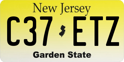NJ license plate C37ETZ