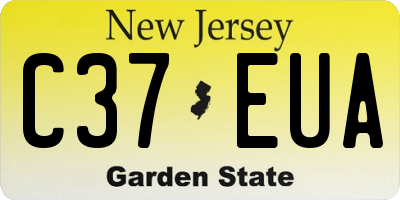 NJ license plate C37EUA