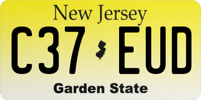 NJ license plate C37EUD