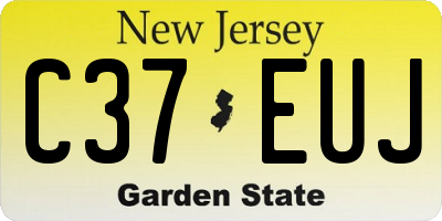 NJ license plate C37EUJ
