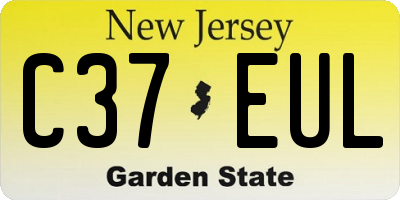 NJ license plate C37EUL
