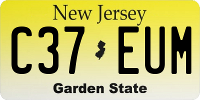 NJ license plate C37EUM