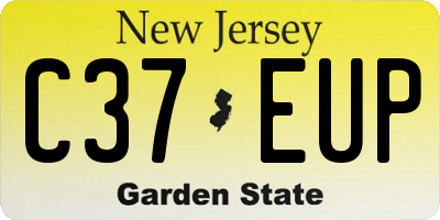NJ license plate C37EUP