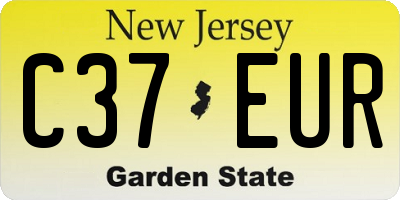 NJ license plate C37EUR