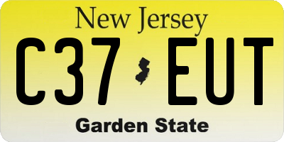 NJ license plate C37EUT