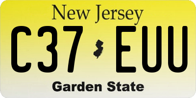 NJ license plate C37EUU