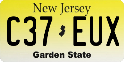 NJ license plate C37EUX