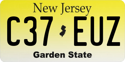 NJ license plate C37EUZ